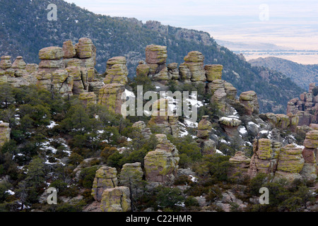 Vulkanischen Rhyolith Felsformationen, Chiricahua National Monument, Arizona. Stockfoto