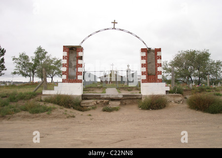 Eingang zur Gedenkstätte Wounded Knee. Stockfoto