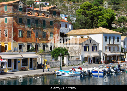 Die Stadt und den Hafen von Gaios, Insel Paxos, Ionische, Griechenland Stockfoto