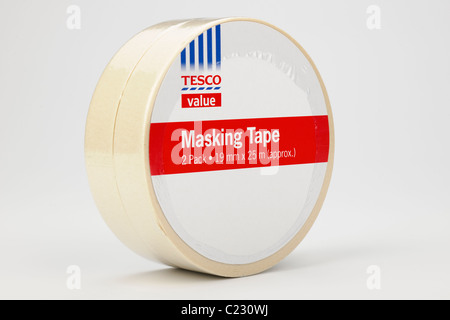 Zwei Rollen Pack Tesco Klebeband Stockfoto