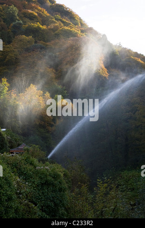 Spritzwasser und Tal, Glen Gorge Lynmouth Stockfoto