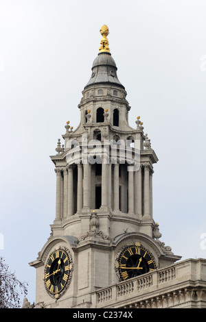 Süd-West Uhrturm, St. Pauls Cathedral City of London, England, UK Stockfoto