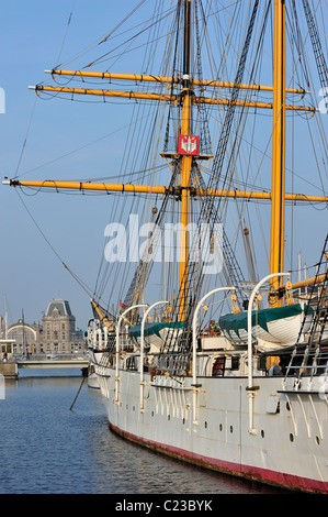 Barkentine Dreimaster Mercator, entworfen von dem antarktischen Forscher Adrien de Gerlache im Hafen von Ostende, Belgien Stockfoto