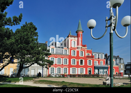 Hotelrestaurant Les Tourelles in Le Crotoy, der Baie de Somme, Picardie, Frankreich Stockfoto