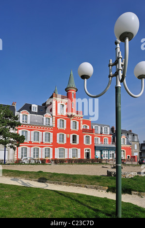 Hotelrestaurant Les Tourelles in Le Crotoy, der Baie de Somme, Picardie, Frankreich Stockfoto