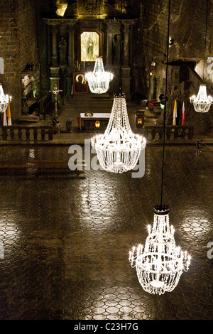 Kapelle der Heiligen Kinga, Wieliczka Salt Mine, Krakau, Polen Stockfoto