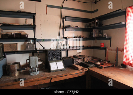 [Radio Zimmer] in [British Antarctic Survey] [Basis Y] (1955-60, 69) [Horseshoe Island], [Marguerite Bay], [West Graham Land] Stockfoto