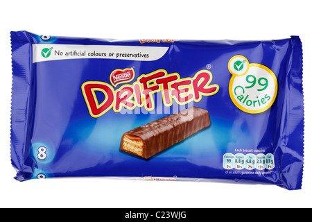 Paket von acht Nestle Drifter Schokolade bedeckt Keks bars Stockfoto