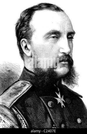 Großartiger Herzog Nicholas Nikolaevich Russlands, top 1831-1891, Kommandeur der russischen Armee, historische Abbildung, 1877 Stockfoto