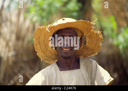 Lächelnde Hausa-Bauer in Minjibir, Kano Stockfoto
