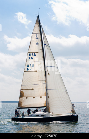 J122 Rennen in Texoma Sailing Club Icebreaker 3, dritte Segelregatta 2011. Stockfoto