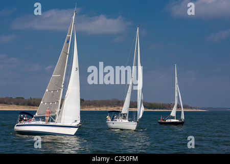 Texoma Sailing Club Icebreaker 3, dritte Segelregatta 2011. Stockfoto