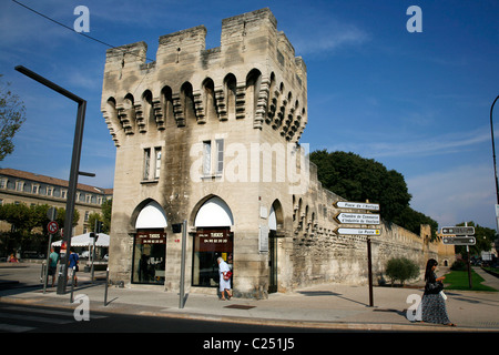 Porte De La République, die Hauptstraße in der historischen Innenstadt, Avignon, Vaucluse, Provence, Frankreich. Stockfoto