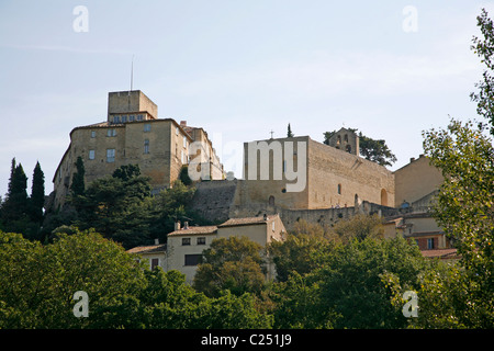 Blick über Ansouis, Vaucluse, Provence, Frankreich. Stockfoto