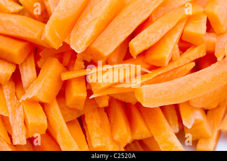 Hintergrund der frischen in Scheiben geschnittenen Karotten closeup Stockfoto