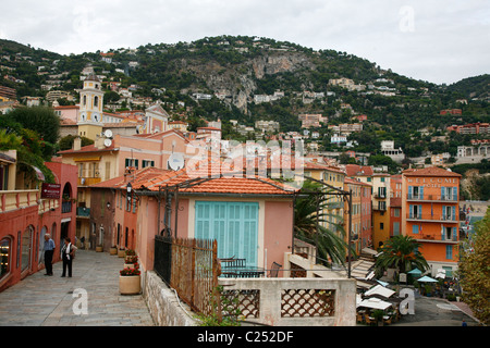 Ansicht von Villefranche Sur Mer, Côte d ' Azur, Alpes Maritimes, Provence, Frankreich. Stockfoto