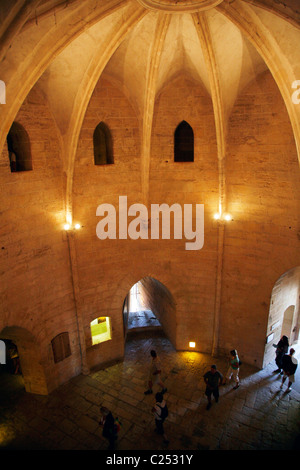 Das Innere des Tour de Constance Towers, Aigues Mortes, Provence, Frankreich. Stockfoto