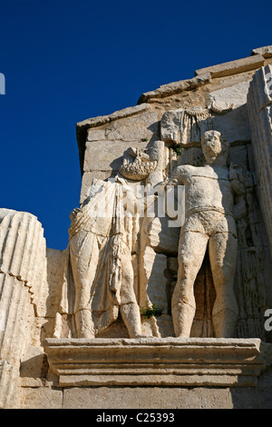 Detail, Les Antiques archäologische Stätte in der Nähe von St Remy de Provence, gegründet du Rhône, Provence, Frankreich. Stockfoto