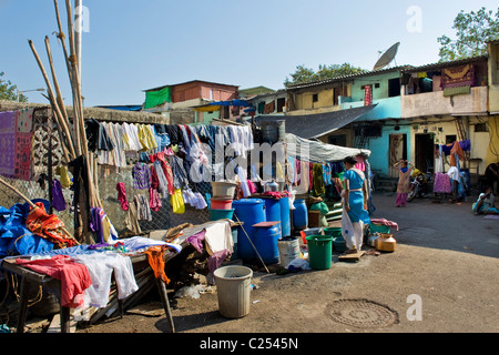 Armenviertel in der Nähe von Colaba, Mumbai, Indien Stockfoto