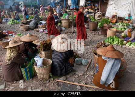 Morgenmarkt. Hsipaw. Nördlichen Shan Staat. Myanmar Stockfoto