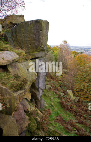 Caley Klippen Chevin Forest Park Stockfoto