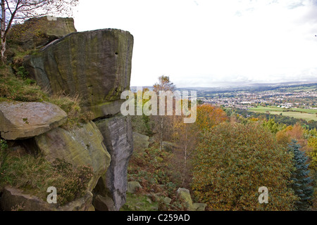 Caley Klippen Chevin Forest Park Stockfoto