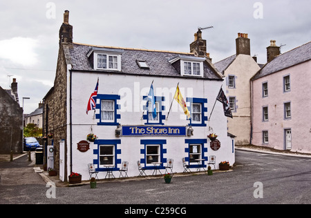 Die Shore Inn im alten Hafen von Portsoy Aberdeenshire-Schottland Stockfoto