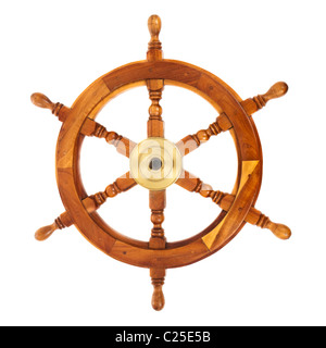 Traditionelle hölzerne Steuerrad Stockfoto