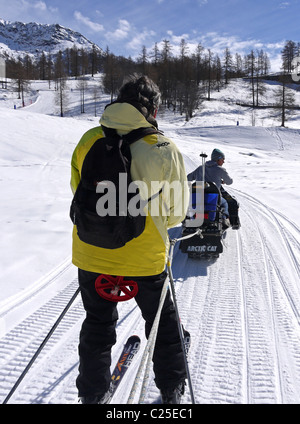 Skifahren in Italien von Cervinia, Valtournache Stockfoto