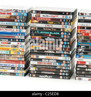 Große Sammlung von DVD's Stockfoto