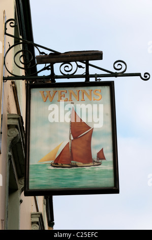 Melden Sie sich für Wenns Pub in King's Lynn, Norfolk Stockfoto