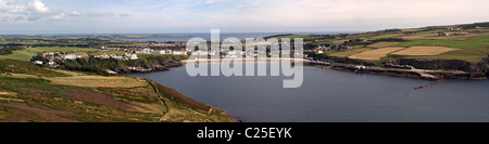 Genähte Panorama von Port Erin Bay im Süden der Isle Of Man Stockfoto