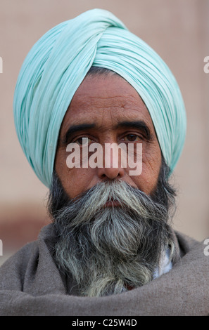 Porträt von einem Sikh Mann in traditioneller Kleidung, Indien Stockfoto