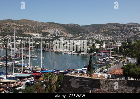 Blick von der Burg St. Peter, Bodrum, Türkei Der Hafen Stockfoto