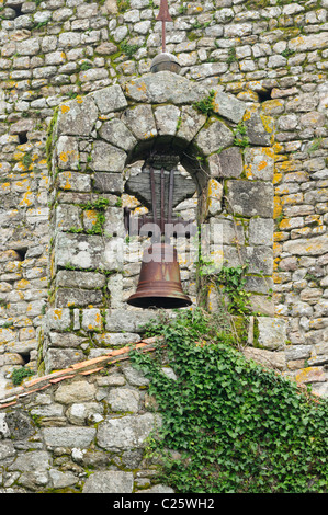 Glockenturm der Catoira´s Torres Oeste Kapelle. Catoira, Coruña, Galicien, Spanien. Stockfoto