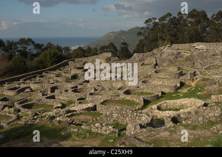 Überreste der menschlichen Siedlung Santa Tegra montieren. A Guarda, Galizien, Spanien. Stockfoto