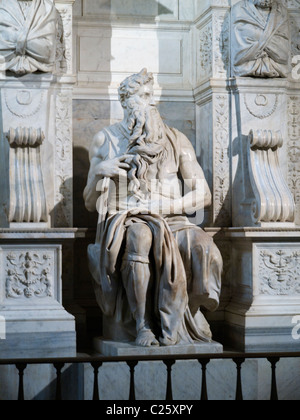 Moses (von Michelangelo) in der Kirche San Pietro in Vincoli, Rom Stockfoto