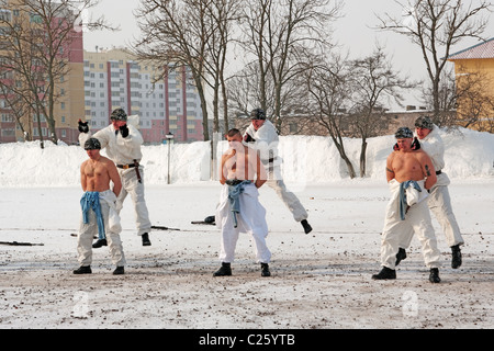 Demo-Übungen eine mobile Spezialanwendungen Luftwaffen. Stockfoto