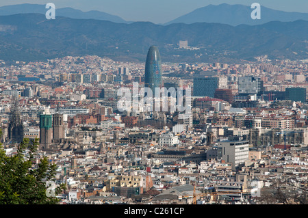 Agbar-Turm Torre Agbar, Barcelona, Katalonien, Spanien Stockfoto