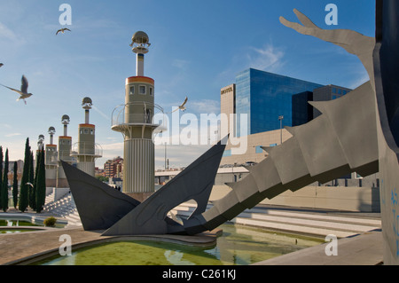 Espanya Industrial Park, den Drachen ohne Sankt Georg von Andrés Nagel, die Skulptur, ein Drache, Barcelona, Katalonien, Spanien Stockfoto