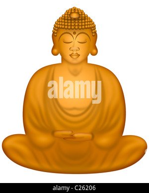 Zen Buddha im Lotussitz Illustration sitzen Stockfoto