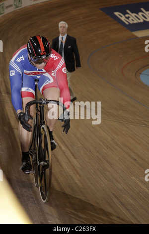 Sir Chris Hoy Einzelsprint Bewerbsbahn Cycling World Championships Apeldoorn Niederlande März 2011 Stockfoto