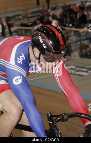 Sir Chris Hoy Einzelsprint Bewerbsbahn Cycling World Championships Apeldoorn Niederlande März 2011 Stockfoto