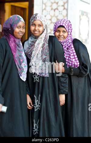 Arabische Mädchen bei der Umayyaden-Moschee, Damaskus, Syrien Stockfoto