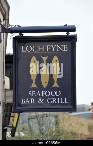 Loch Fyne Seafood bar & grill Restaurant Fischfutter Stockfoto