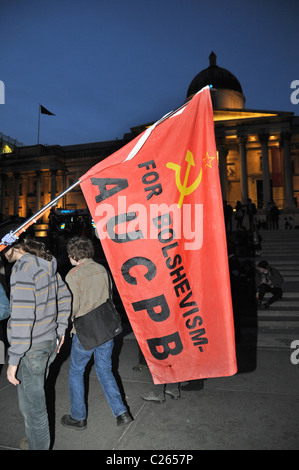 Anarchisten camp Zelte Trafalgar Square Protest Bolschewismus Stockfoto