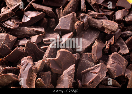 Schokolade Brocken und Stücke Stockfoto