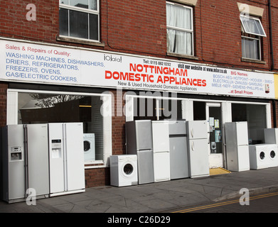 Ein Shop Verkauf verwendet HaushaltsgerÃ ¤ te in Nottingham, England, Vereinigtes Königreich Stockfoto