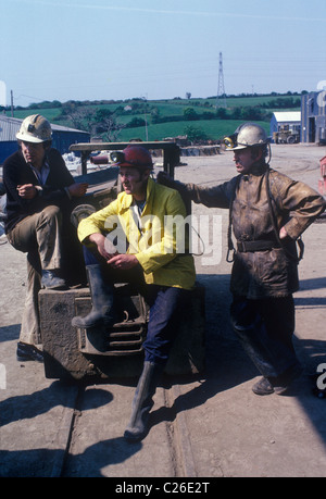 Zinn Mining Wheal Jane Zinn Mine 1978 Chacewater in West Cornwall. Cornish Tin Mining Company. Zinn-Bergleute im Prozess der Stilllegung der Mine.1970er England. HOMER SYKES. Stockfoto