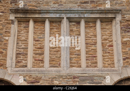 Detail mit komplizierten Mauerwerk in die große Halle von Oakham Castle, Rutland, England. Stockfoto